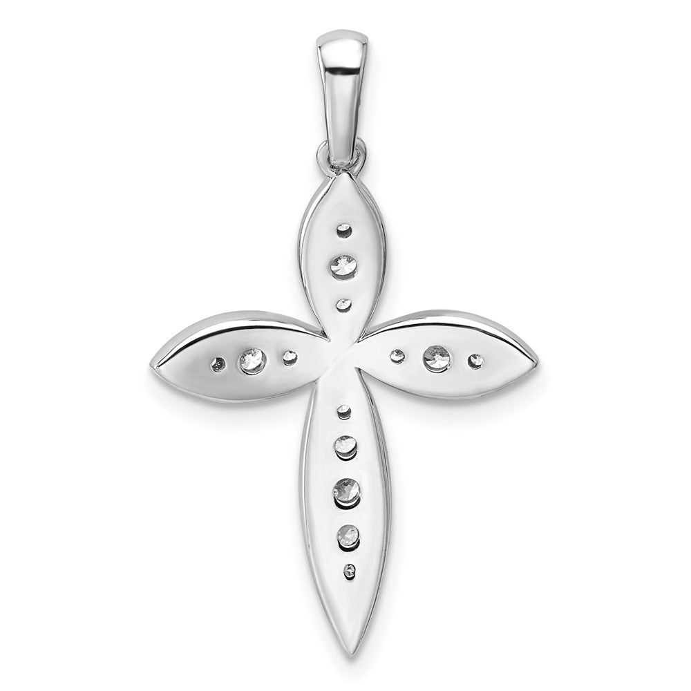 14k White Gold 1/3 Ct. Lab Grown Diamond VS/SI+ G+ Cross Pendant