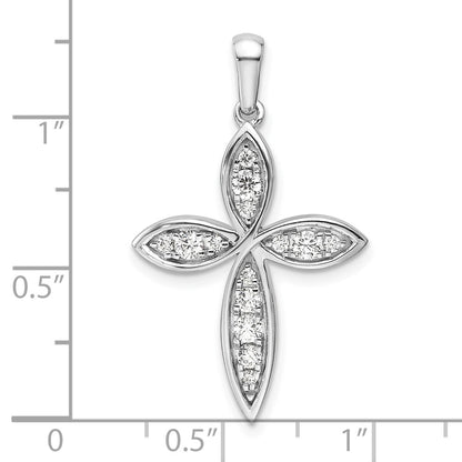 14k White Gold 1/3 Ct. Lab Grown Diamond VS/SI+ G+ Cross Pendant