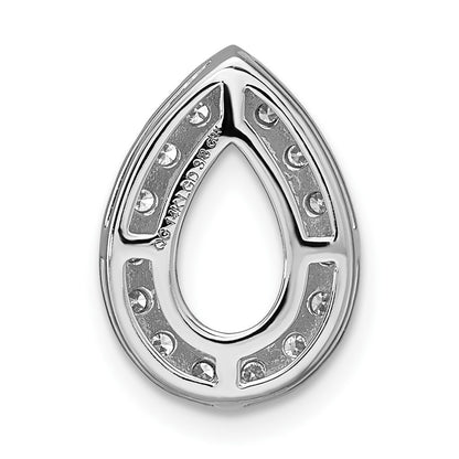 14k Yellow Gold 2 3/8 Ct. Lab Grown Diamond VS/SI+ G+ Pear Complete Halo Chain Slide Pendant