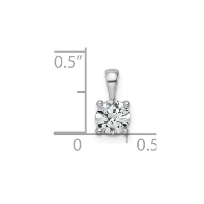 14k White Gold 3/4 Ct. Lab Grown Diamond VS/SI+ G+ Round Complete Four Prong Pendant