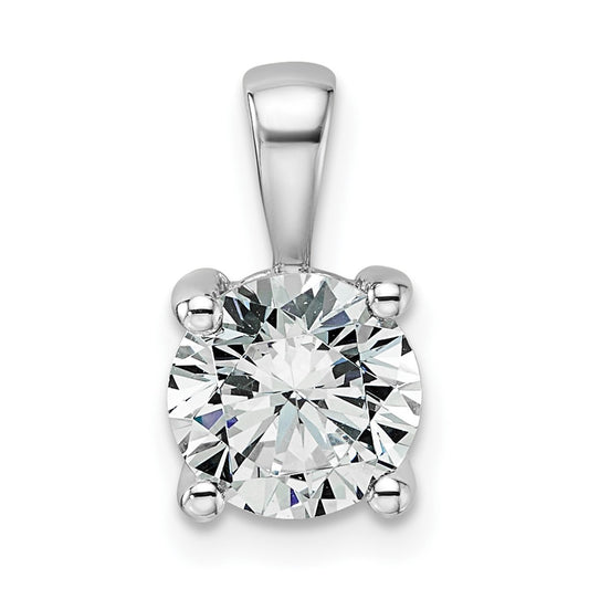 14k White Gold 1 1/2 Ct. Certified Lab Grown Diamond VS/SI+ G+ Round Four Prong Pendant