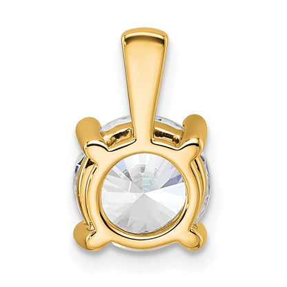 14K Yellow Gold 2 Carat Certified Lab Grown Diamond Vs+ F+ Round Complete Four Prong Pendant