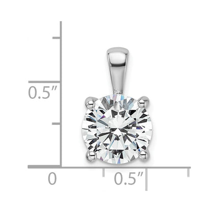 14k White Gold 4 Ct. Certified Lab Grown Diamond VS/SI+ G+ Round Complete Four Prong Pendant
