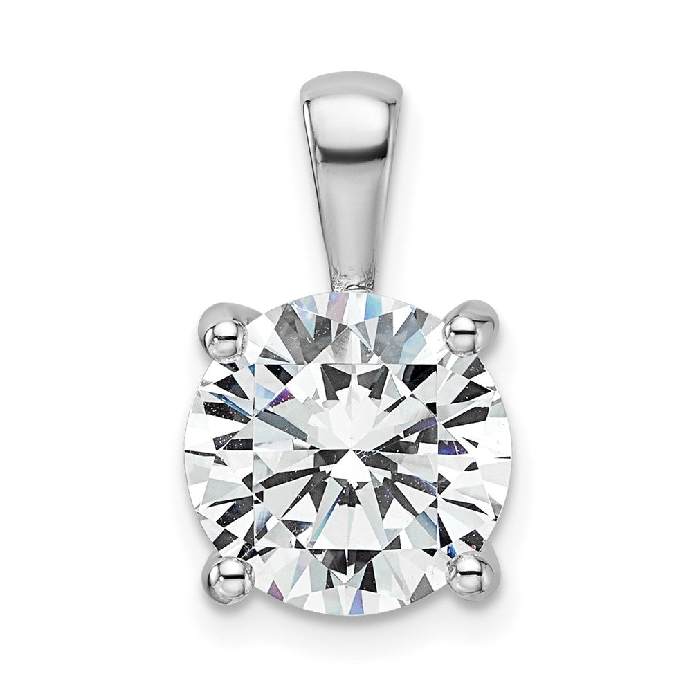 14k White Gold 4 Ct. Certified Lab Grown Diamond VS/SI+ G+ Round Complete Four Prong Pendant