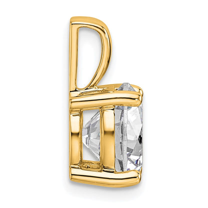 14K Yellow Gold 4 Carat Certified Lab Grown Diamond Vs+ F+ Round Complete Four Prong Pendant