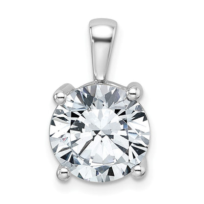 14k White Gold 5 Ct. Lab Grown Diamond VS/SI+ G+ Round Complete Four Prong Pendant