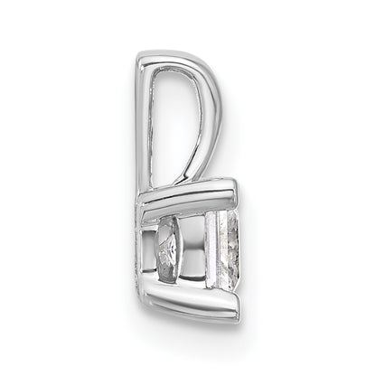 14k White Gold 1/2 Ct. Certified Lab Grown Diamond VS/SI+ G+ Princess Four Prong Pendant