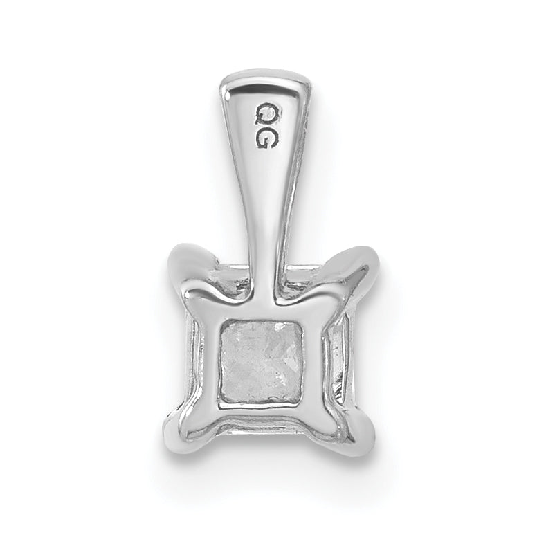 14k White Gold 1/2 Ct. Certified Lab Grown Diamond VS/SI+ G+ Princess Four Prong Pendant