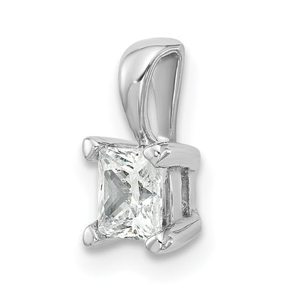 14k White Gold 1/2 Ct. Certified Lab Grown Diamond VS/SI+ G+ Princess Four Prong Pendant