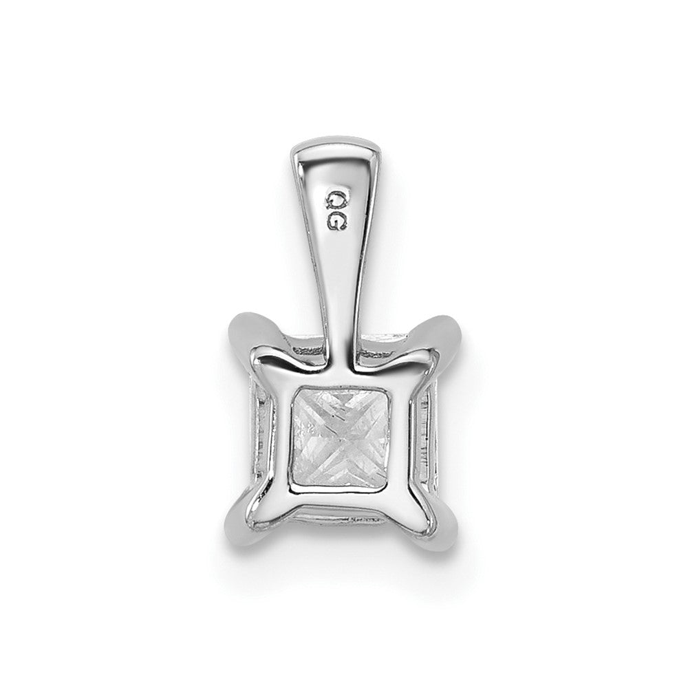 14k White Gold 3/4 Ct. Certified Lab Grown Diamond VS/SI+ G+ Princess Complete Four Prong Pendant