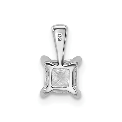 14k White Gold 3/4 Ct. Certified Lab Grown Diamond VS/SI+ G+ Princess Complete Four Prong Pendant