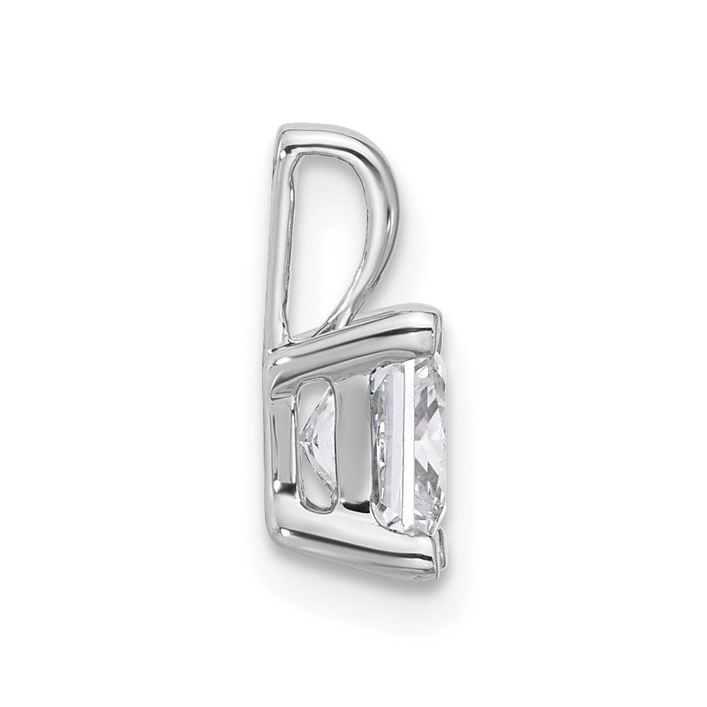 14k White Gold 1 Ct. Lab Grown Diamond VS/SI+ G+ Princess Four Prong Pendant