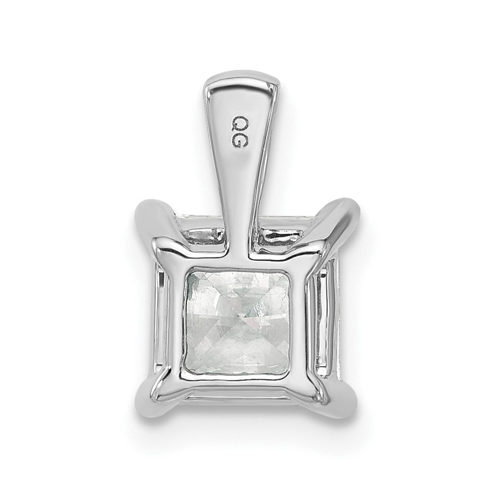 14k White Gold 2 Ct. Certified Lab Grown Diamond VS/SI+ G+ Princess Complete Four Prong Pendant