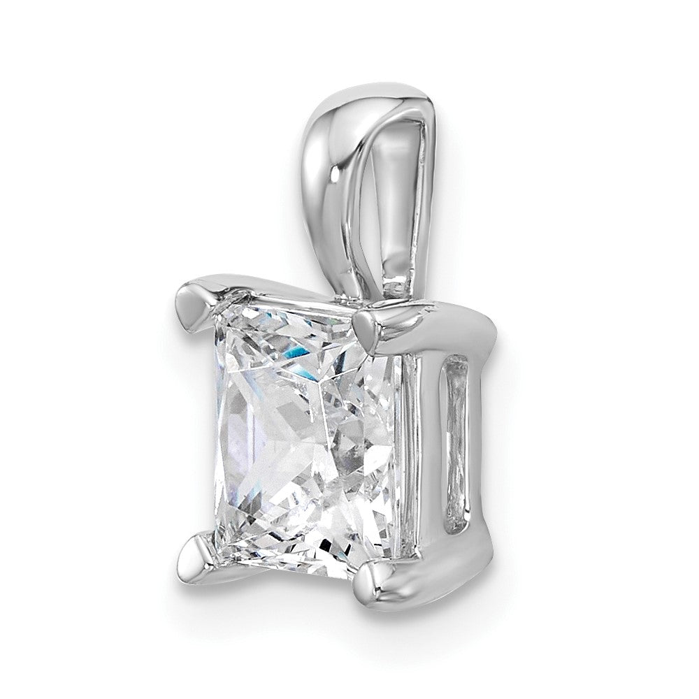 14k White Gold 2 1/2 Ct. Lab Grown Diamond VS/SI+ G+ Princess Four Prong Pendant