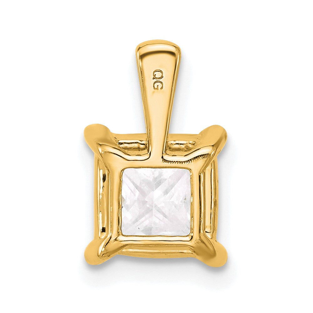 14k Yellow Gold 2 1/2 Ct. Lab Grown Diamond VS/SI+ G+ Princess Complete Four Prong Pendant