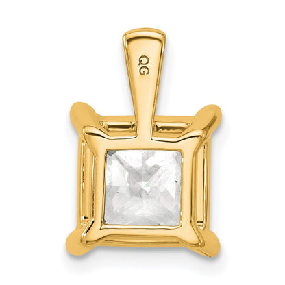 14k Yellow Gold 5 Ct. Lab Grown Diamond VS/SI+ G+ Princess Complete Four Prong Pendant