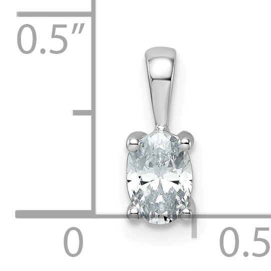 14k White Gold 1/2 Ct. Lab Grown Diamond VS/SI+ G+ Oval Four Prong Pendant