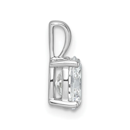 14k White Gold 1 Ct. Certified Lab Grown Diamond VS/SI+ G+ Oval Four Prong Pendant