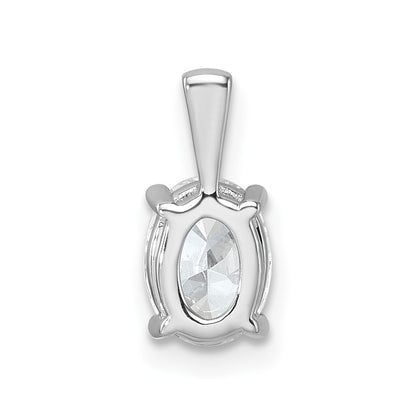 14k White Gold 1 Ct. Certified Lab Grown Diamond VS/SI+ G+ Oval Four Prong Pendant