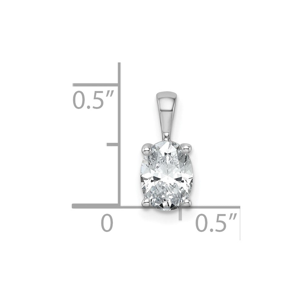 14k White Gold 1 Ct. Lab Grown Diamond VS/SI+ G+ Oval Four Prong Pendant