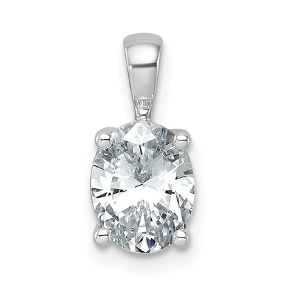 14k White Gold 1 1/2 Ct. Lab Grown Diamond VS/SI+ G+ Oval Four Prong Pendant