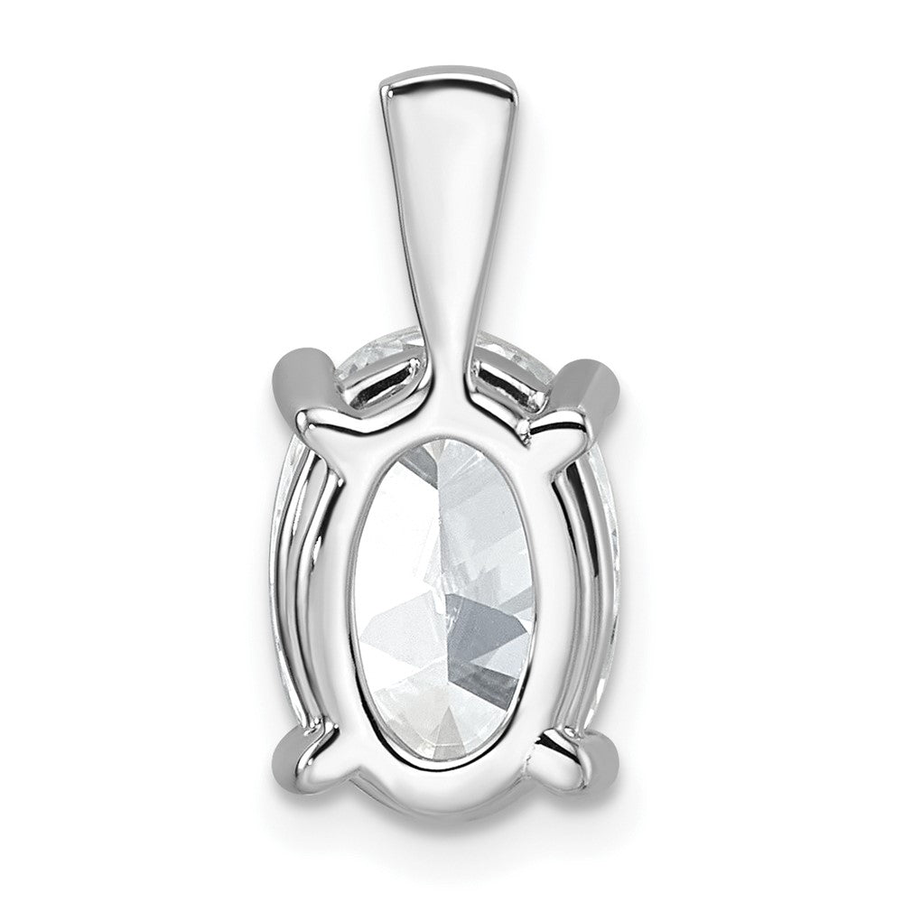 14k White Gold 3 Ct. Certified Lab Grown Diamond VS/SI+ G+ Oval Complete Four Prong Pendant
