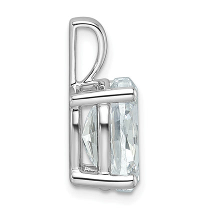14K White Gold 4 Carat Certified Lab Grown Diamond Vs+ F+ Oval Complete Four Prong Pendant
