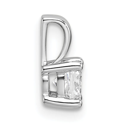 14k White Gold 1/2 Ct. Lab Grown Diamond VS/SI+ G+ Cushion Four Prong Pendant