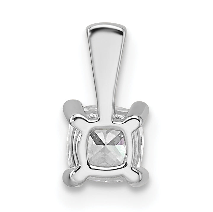 14k White Gold 1/2 Ct. Lab Grown Diamond VS/SI+ G+ Cushion Four Prong Pendant