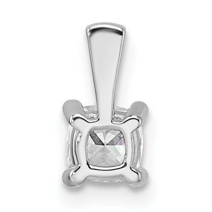 14k White Gold 1/2 Ct. Lab Grown Diamond VS/SI+ G+ Cushion Four Prong Pendant