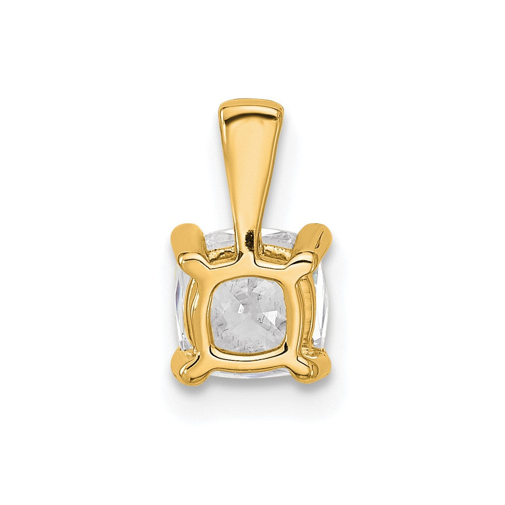 14k Yellow Gold 3/4 Ct. Lab Grown Diamond VS/SI+ G+ Cushion Four Prong Pendant