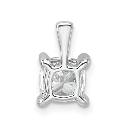 14k White Gold 1 Ct. Certified Lab Grown Diamond VS/SI+ G+ Cushion Complete Four Prong Pendant