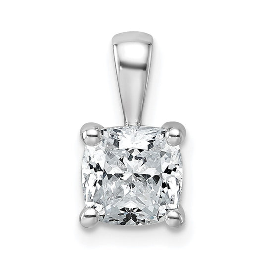 14k White Gold 1 1/2 Ct. Certified Lab Grown Diamond VS/SI+ G+ Cushion Four Prong Pendant