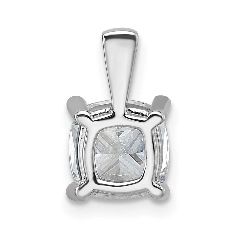 14k White Gold 2 Ct. Lab Grown Diamond VS/SI+ G+ Cushion Complete Four Prong Pendant