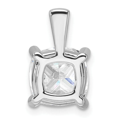 14K White Gold 4 Carat Certified Lab Grown Diamond Vs+ F+ Cushion Complete Four Prong Pendant