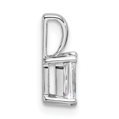 14K White Gold 1/2 Carat Lab Grown Diamond Vs+ F+ Radiant Complete Four Prong Pendant