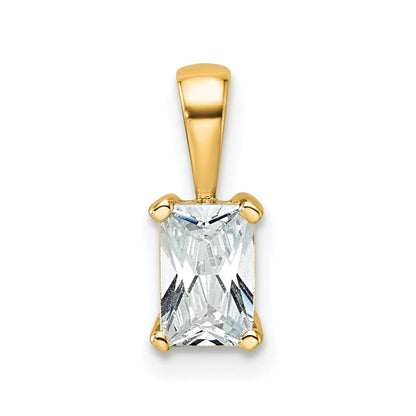 14k Yellow Gold 1/2 Ct. Certified Lab Grown Diamond VS/SI+ G+ Radiant Four Prong Pendant