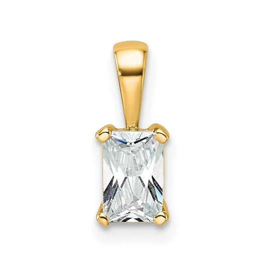 14k Yellow Gold 1/2 Ct. Certified Lab Grown Diamond VS/SI+ G+ Radiant Four Prong Pendant