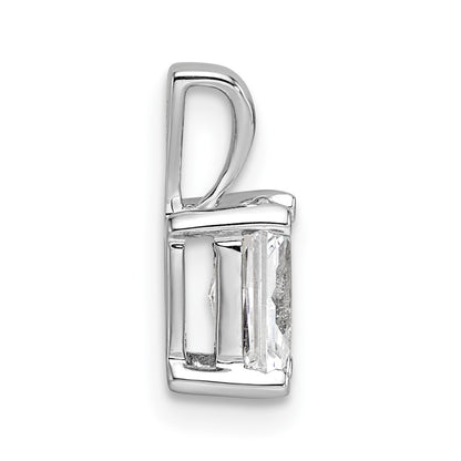 14k White Gold 3/4 Ct. Certified Lab Grown Diamond VS/SI+ G+ Radiant Four Prong Pendant