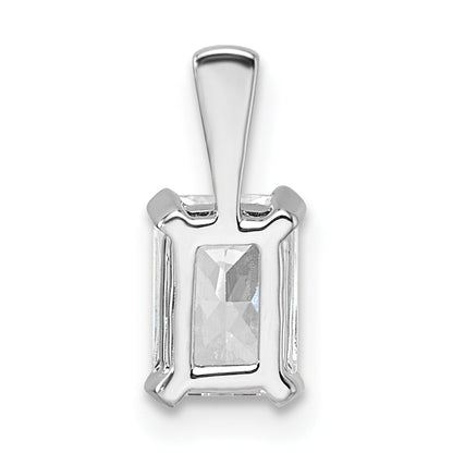 14K White Gold 3/4 Carat Certified Lab Grown Diamond Vs+ F+ Radiant Complete Four Prong Pendant