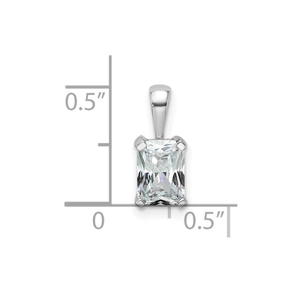 14k White Gold 3/4 Ct. Lab Grown Diamond VS/SI+ G+ Radiant Four Prong Pendant