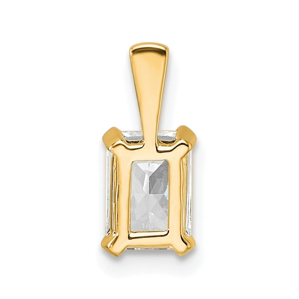 14k Yellow Gold 3/4 Ct. Certified Lab Grown Diamond VS/SI+ G+ Radiant Four Prong Pendant