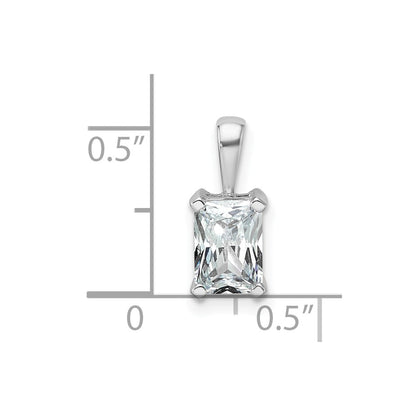 14k White Gold 1 Ct. Certified Lab Grown Diamond VS/SI+ G+ Radiant Four Prong Pendant