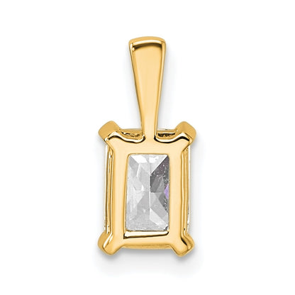 14k Yellow Gold 1 Ct. Certified Lab Grown Diamond VS/SI+ G+ Radiant Four Prong Pendant