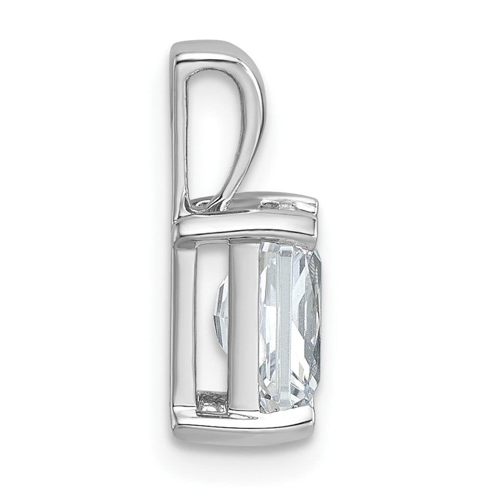 14k White Gold 1 1/2 Ct. Lab Grown Diamond VS/SI+ G+ Radiant Complete Four Prong Pendant