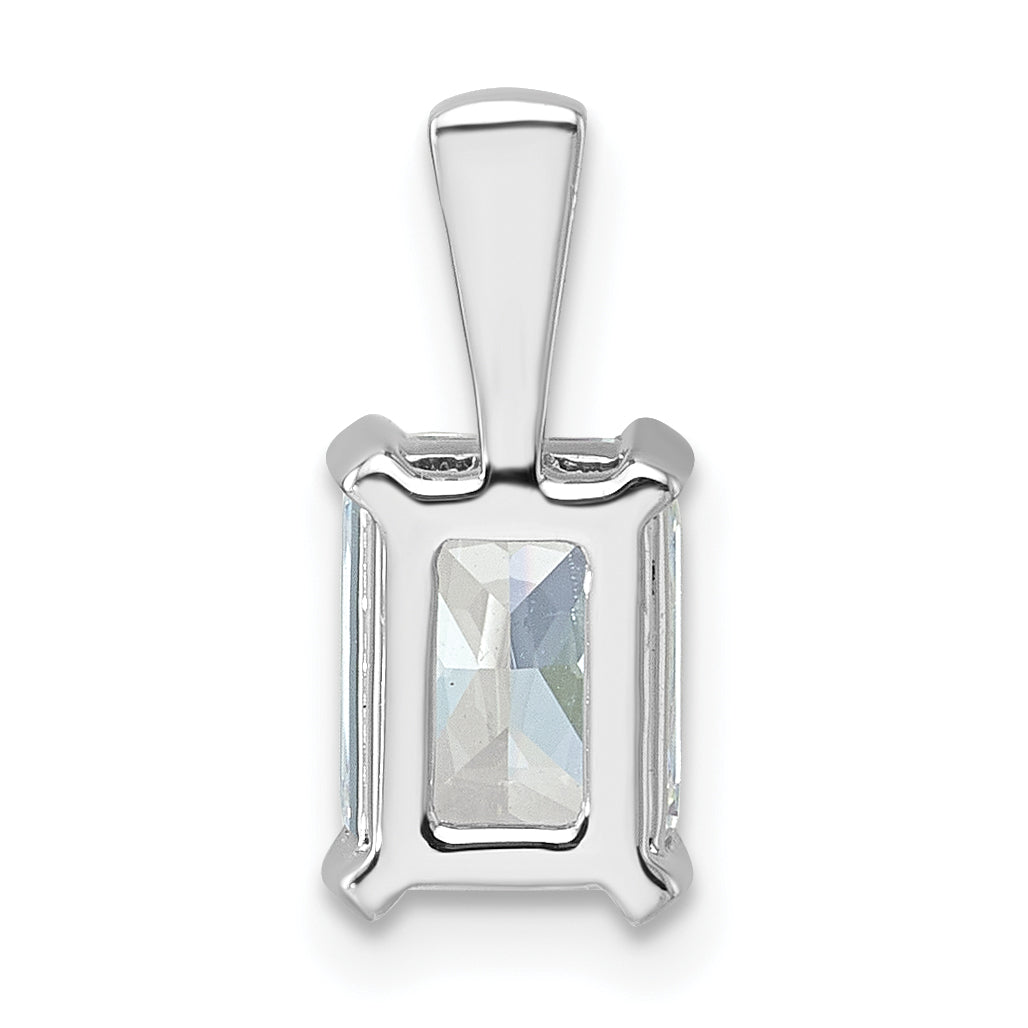 14K White Gold 1 1/2 Carat Lab Grown Diamond Vs+ F+ Radiant Complete Four Prong Pendant