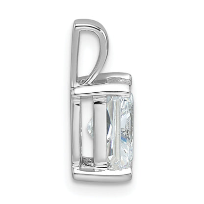 14K White Gold 2 Carat Lab Grown Diamond Vs+ F+ Radiant Complete Four Prong Pendant