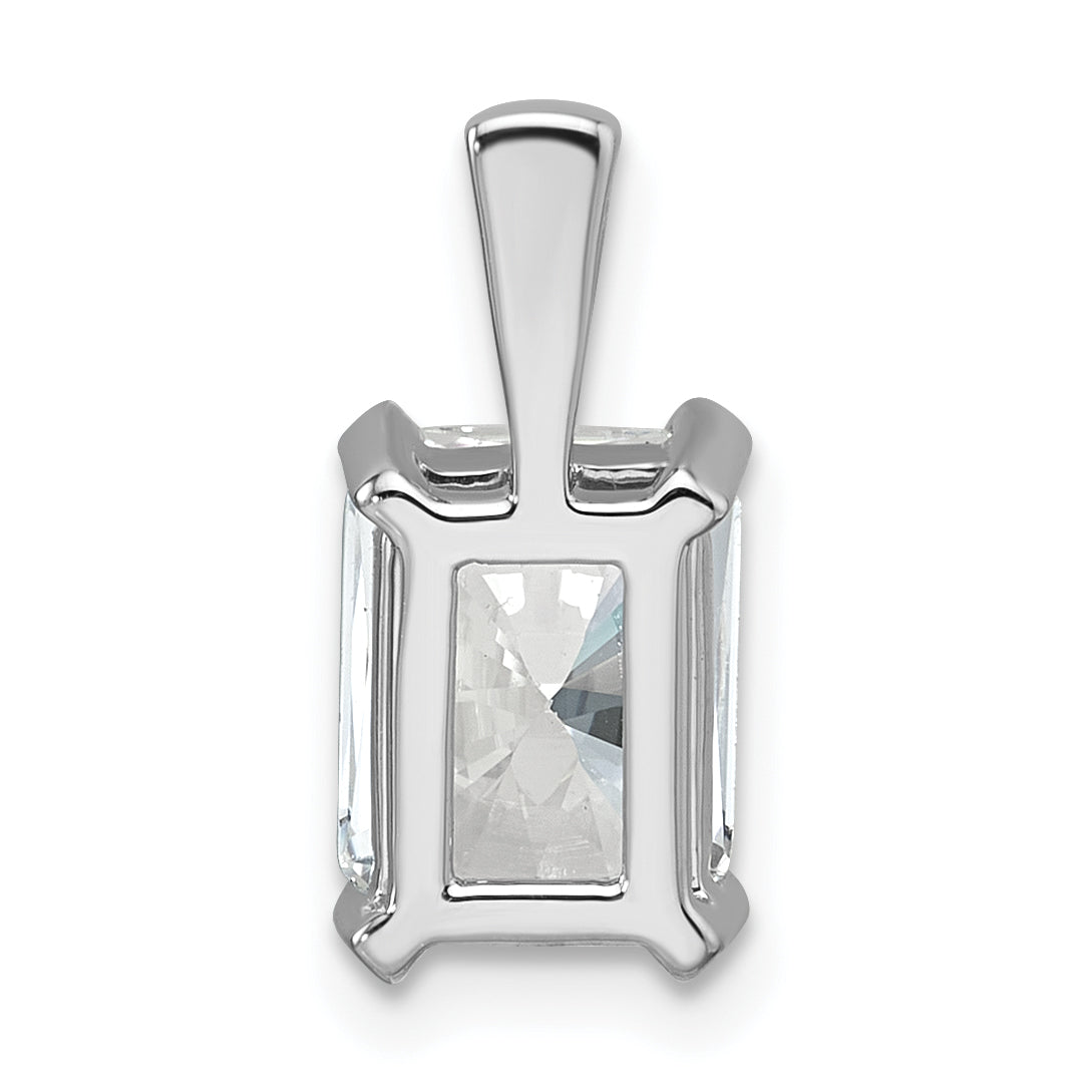 14K White Gold 2 Carat Lab Grown Diamond Vs+ F+ Radiant Complete Four Prong Pendant