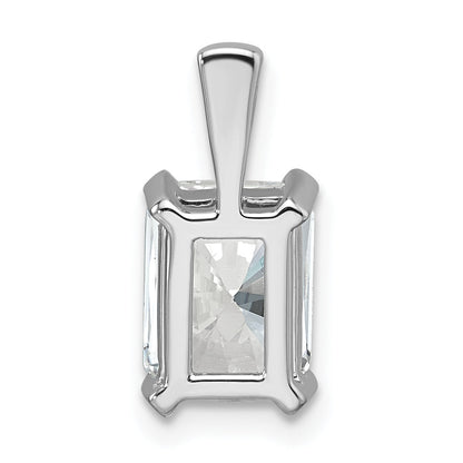 14K White Gold 2 Carat Certified Lab Grown Diamond Vs+ F+ Radiant Complete Four Prong Pendant