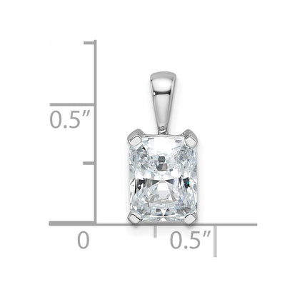 14k White Gold 2 Ct. Certified Lab Grown Diamond VS/SI+ G+ Radiant Four Prong Pendant